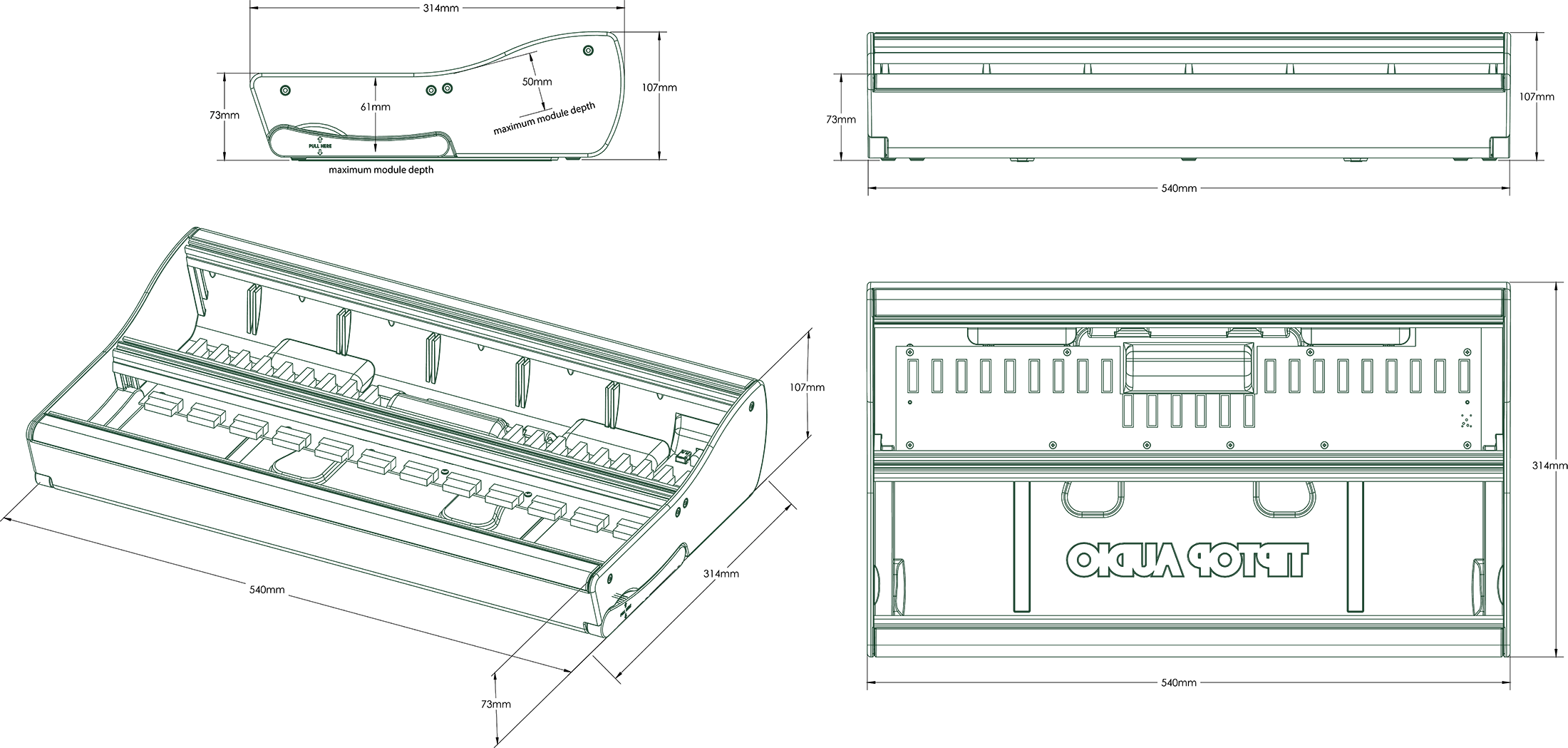 TipTop Audio Mantis Eurorack Case - Green