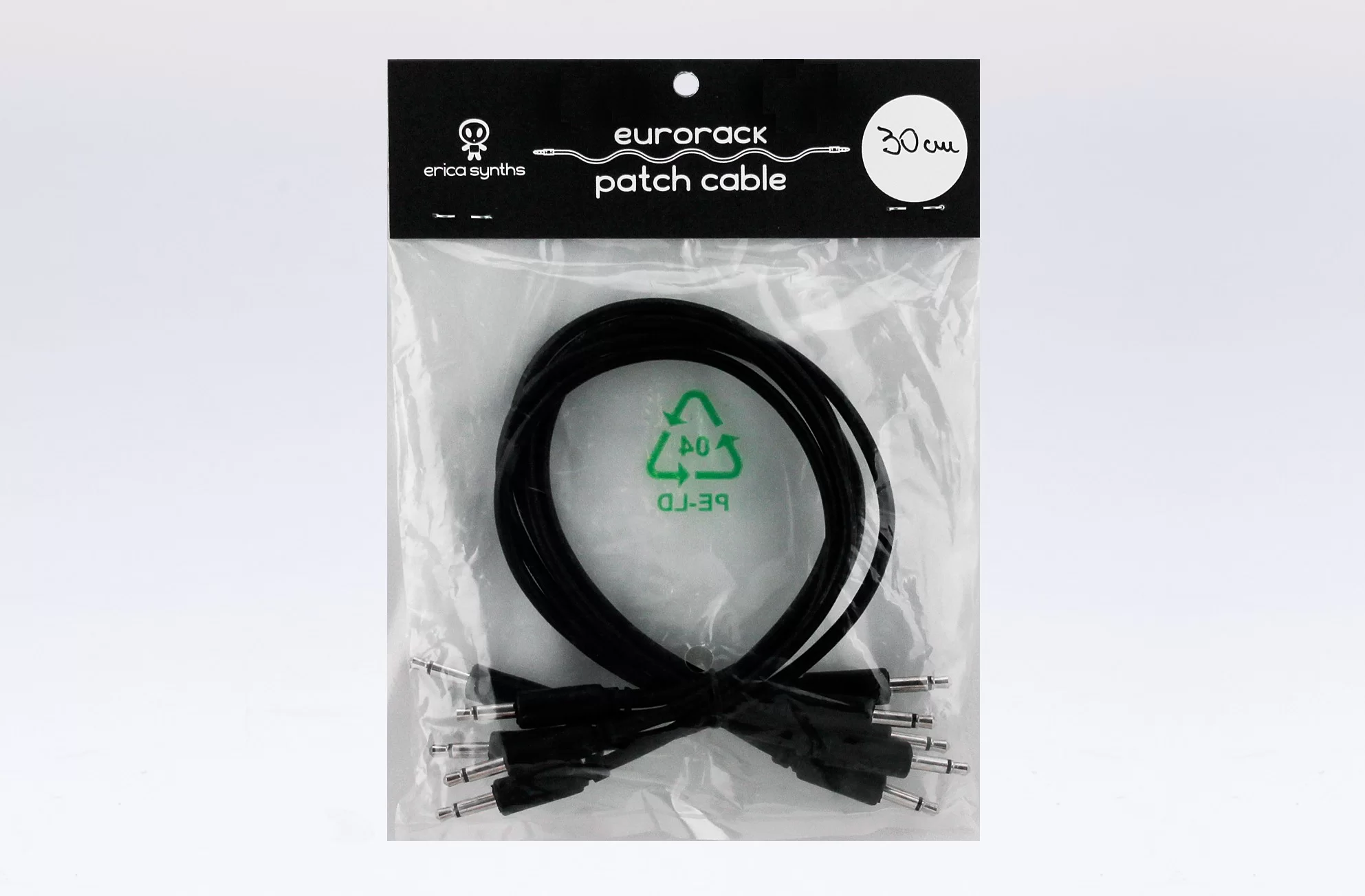 Erica Synths Eurorack patch cables 30cm (5 stk) - Sort