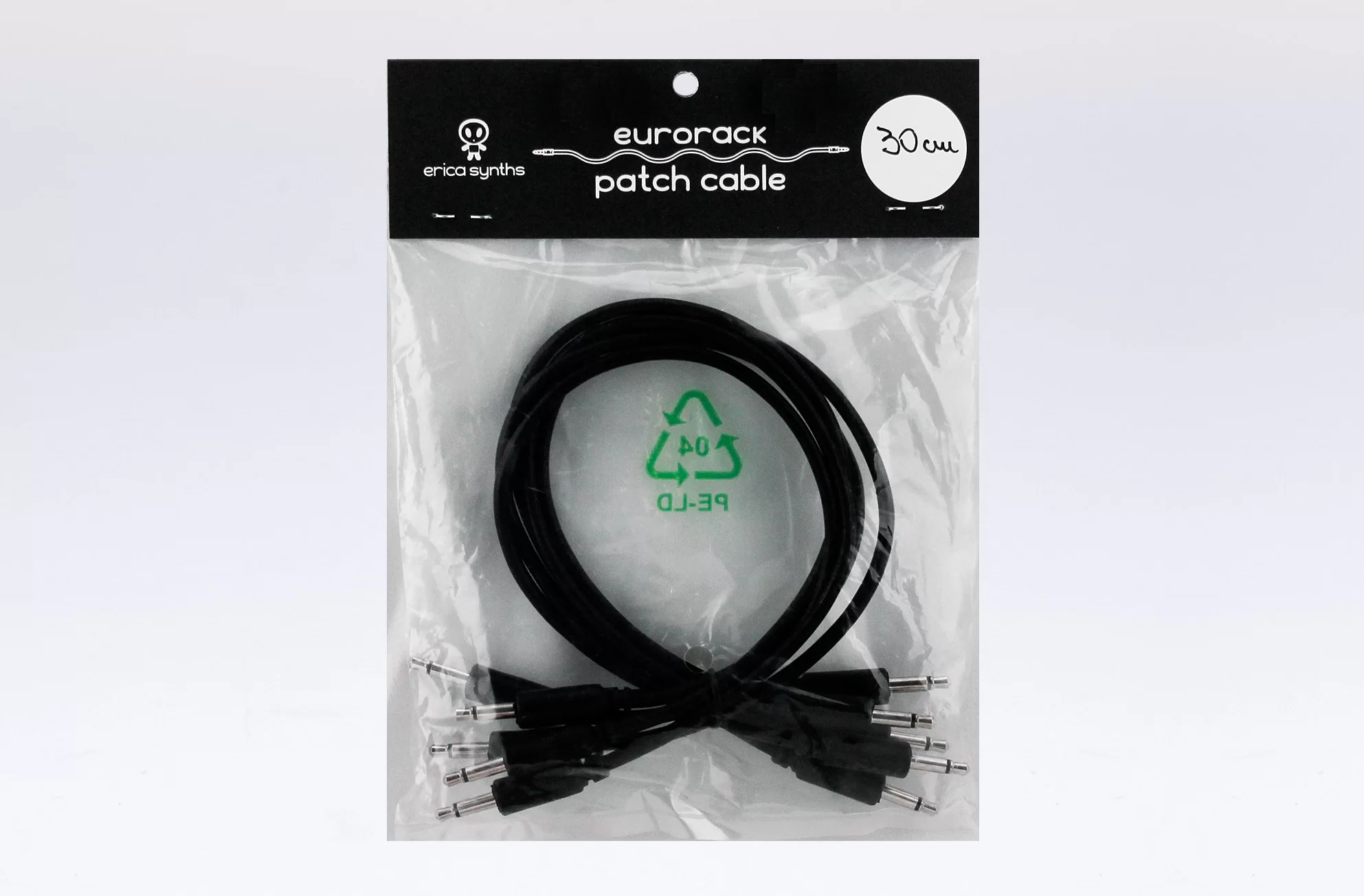 Erica Synths Eurorack patch cables 20cm (5 stk) - Sort