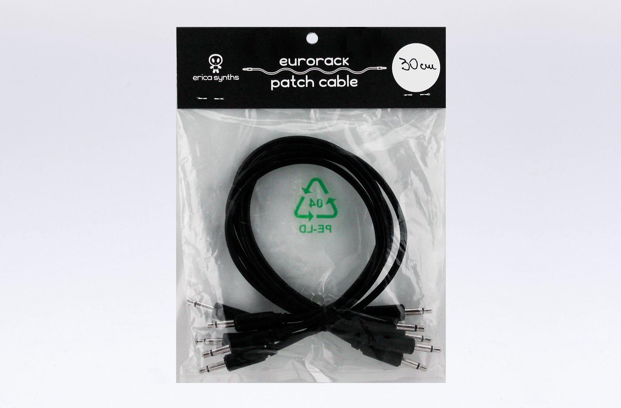 Erica Synths Eurorack patch cables 10cm (5 stk) - Sort