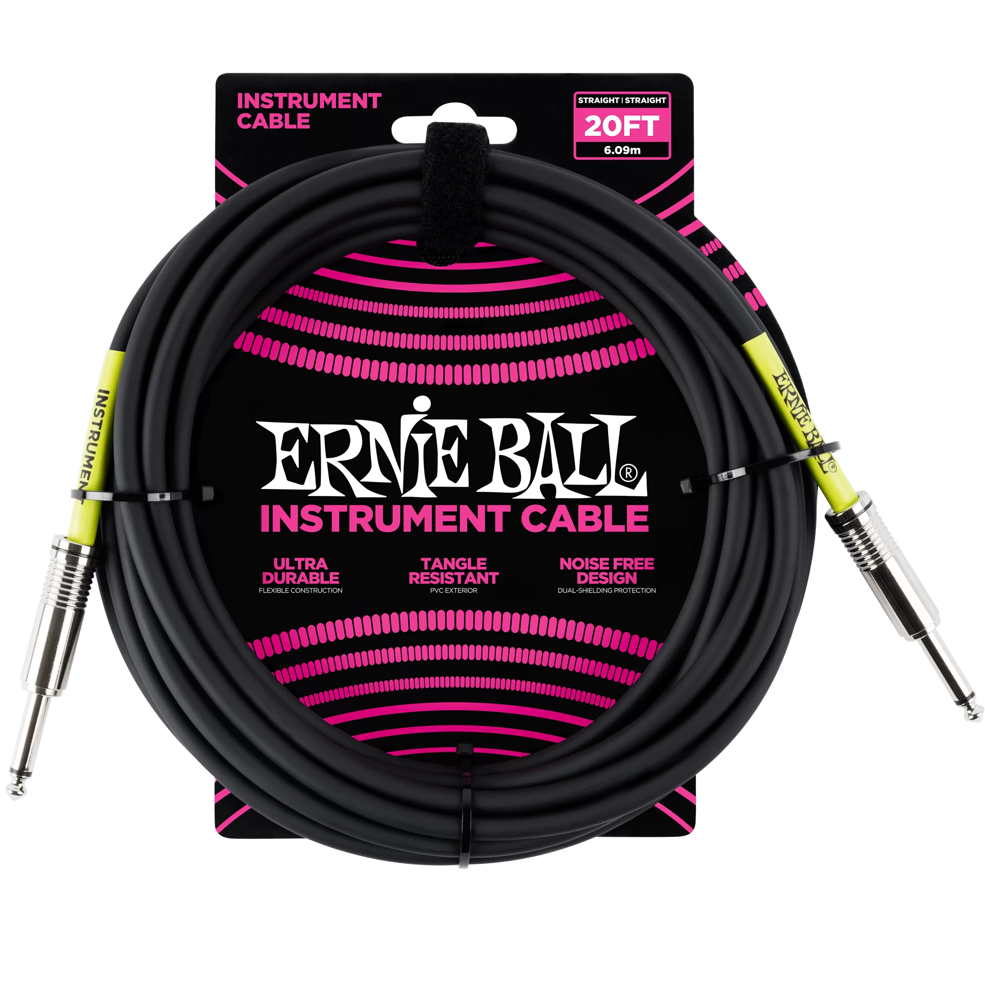 Ernie Ball Instrument Cable 6m (20FT) Black