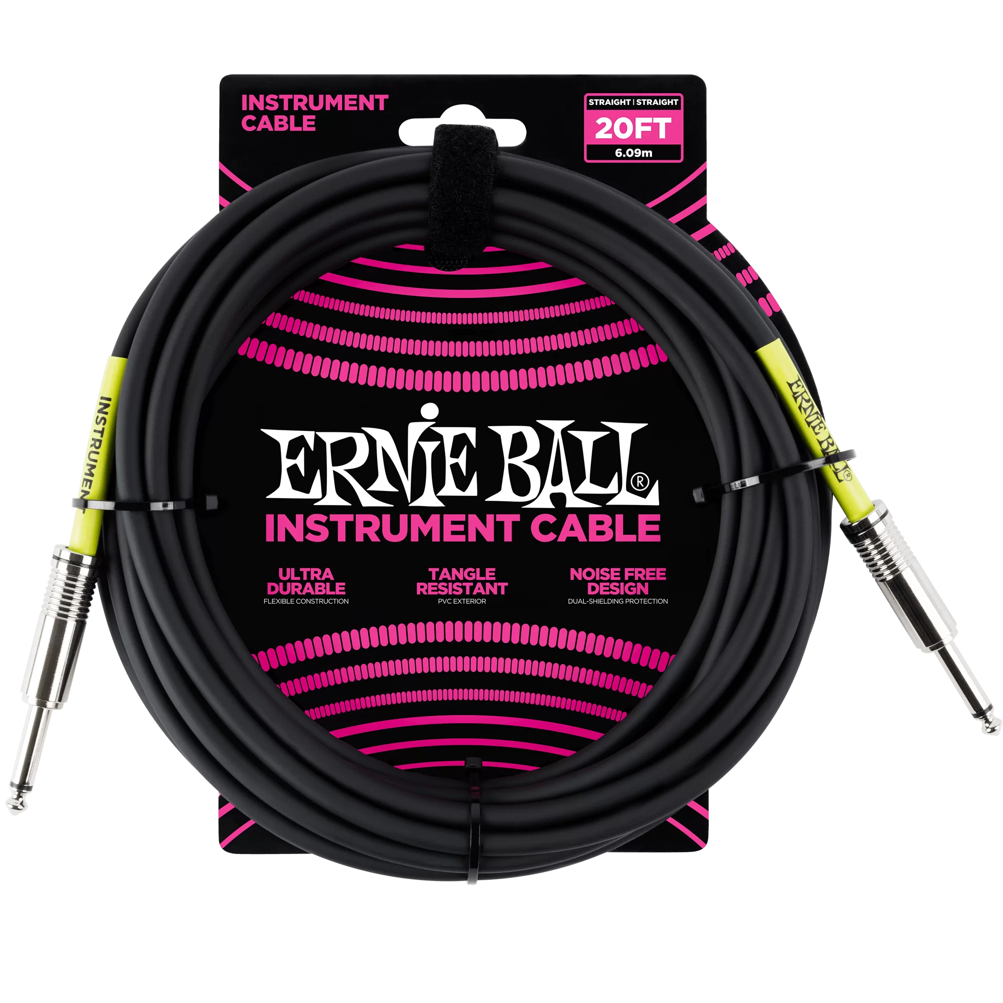 Ernie Ball Instrument Cable 6m (20FT) Sort