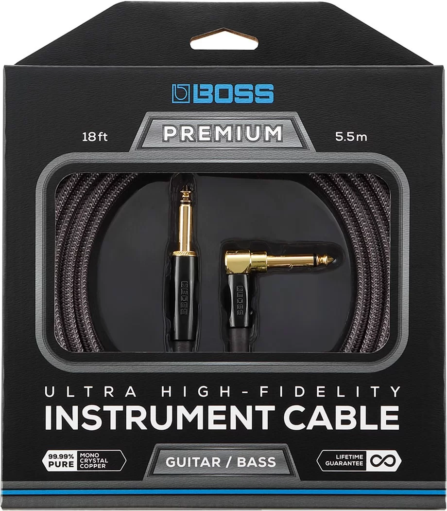 BOSS Premium Instrument Cable 5.4m - Angled