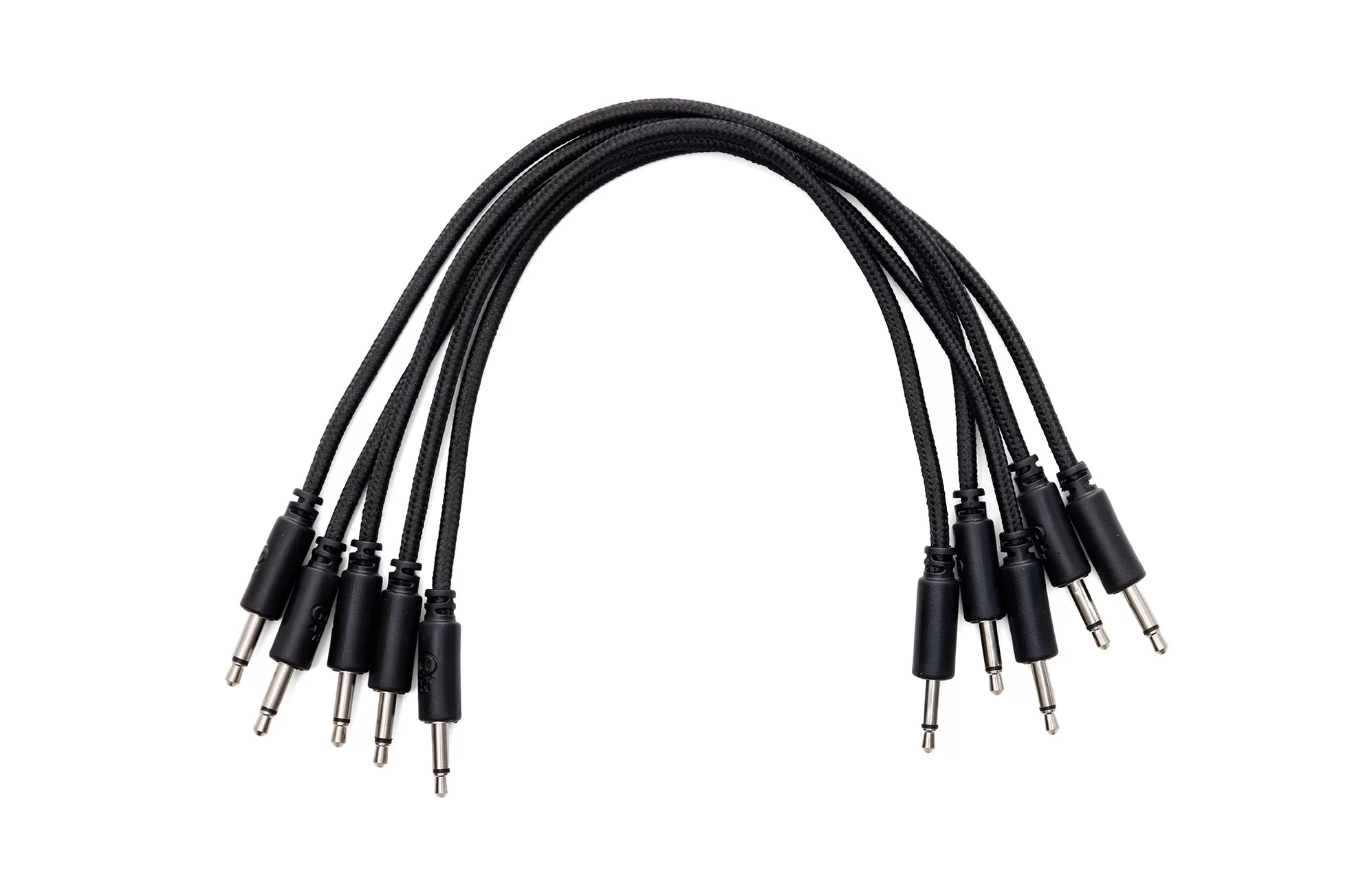 Erica Synths Braided Eurorack Patch Cables 20cm (5 pcs) - Sort