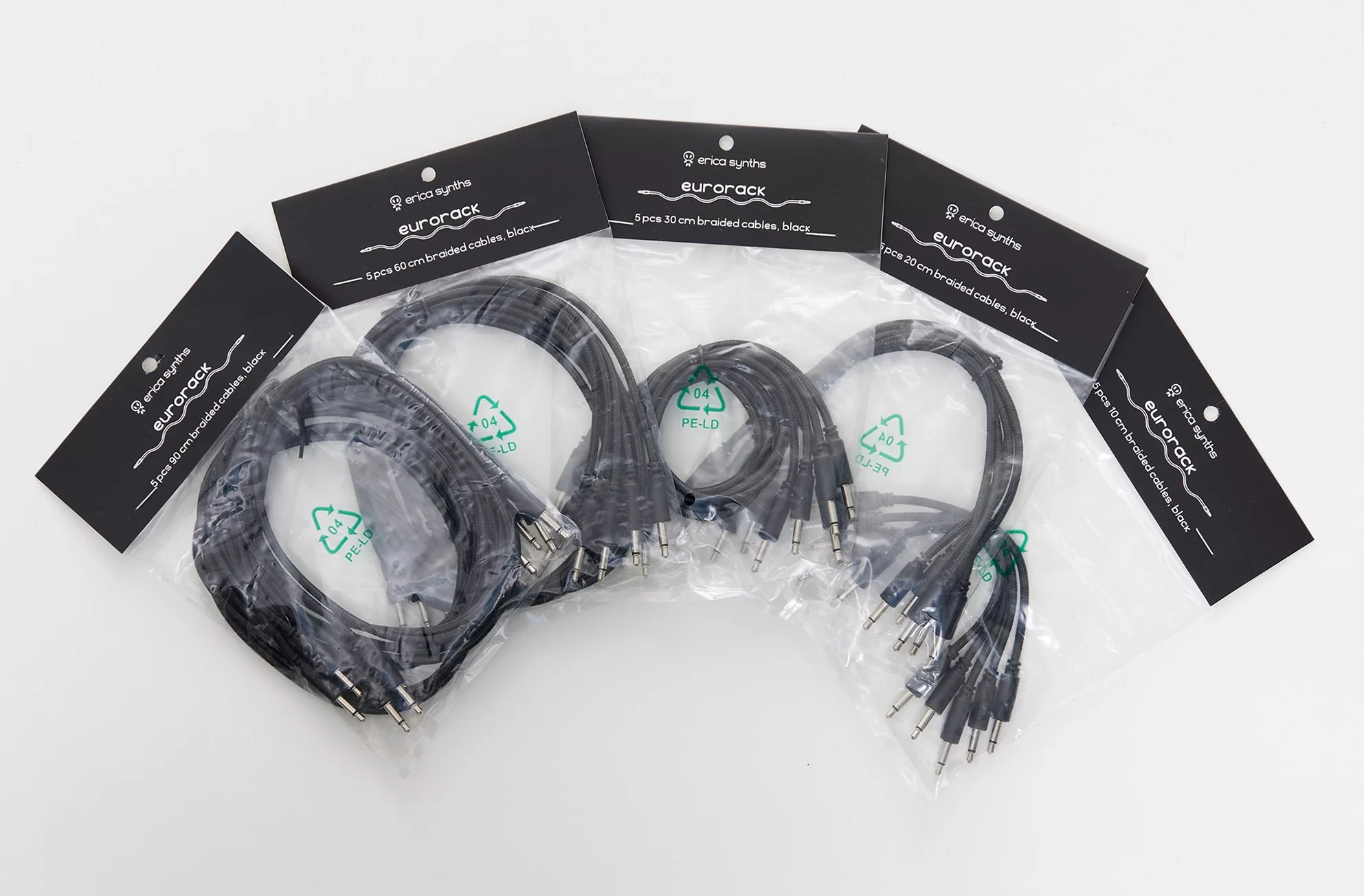 Erica Synths Eurorack patch cables 10cm (5 pcs) - Black